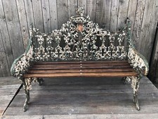 Coalbrookdale Original Cast Iron Bench Gothic design circa 1860