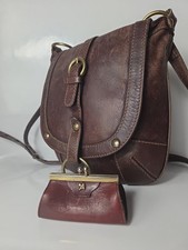 Coccinelle Vintage Leather Crossbody Bag Brown And Vintage Leather Coin Purse