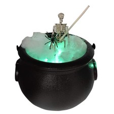 Witches Cauldron Cauldron Halloween Decorations with Skeleton and LED Lights way