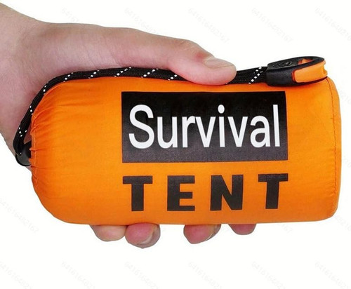Orange emergency survival tent - survival,