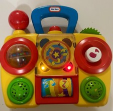 Little Tikes Pop Tunes Lil Rocker Boom Box Toy Radio Sound Lights WORKS Vintage