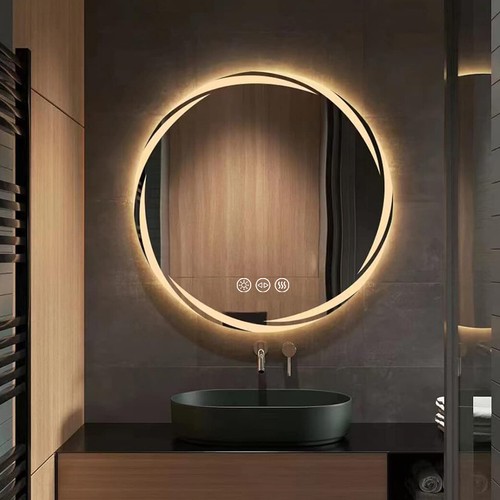 Round led illuminated bathroom - illuminated,