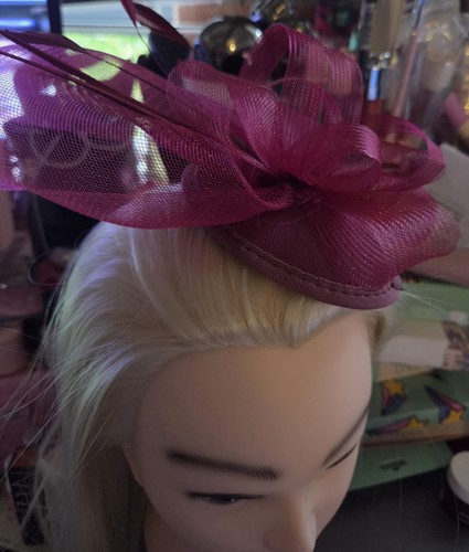 Burgundy fascinator clips - burgundy, on