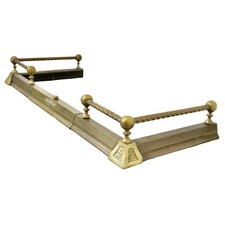 REDUCED | VICTORIAN | BARLEY TWIST | FIREPLACE FENDER | SOLID BRASS | EXTENDS