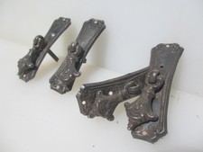 Vintage Iron Cabinet Knobs Drawer Handles Drop Pulls Old Cupboard Antique x4