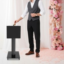 Suggestion Box w/ Lock & Key Ballot Box Floor Standing Donation Box w/ Wheels US