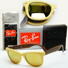 Ray-Ban Sunglasses Folding Wayfarer Yellow Mirror Brown RB 4105 6051/93 50mm
