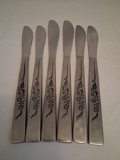 Vintage Silverdale Stainless Steel Cutlery 2 x 21.5cm & 4 x 20cm Flower Japanese