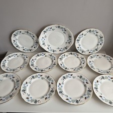 10 x Colclough Linden Salad / Dessert Plates (20cm) Bundle Lot & Cake Plate
