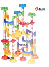 Relaxdays 10031064 Marble Run 120-Piece Starter Set 75 Track Element 45 Marbles