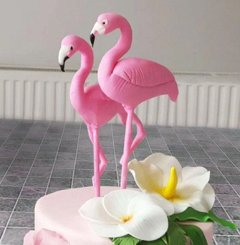 Bright pink flamingo cake - pink,