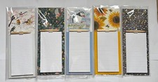 Magnetic Memo Lined Pad Note Board & Pencil 5 designs garden birds puffin bees