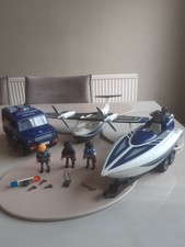 Playmobil 5187 Police Van Speed Boat And Rescue Plane
