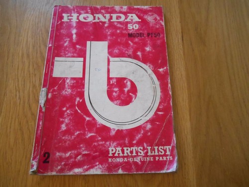 Honda pf50 parts book list - parts,