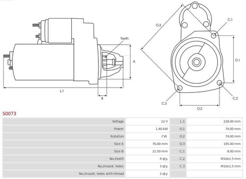 Fits autostarter s0073 - autostarter,