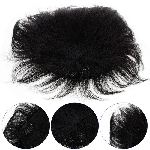 Mens black real hair - black,