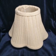 Lamp shade small pleated neutral beige linen type fabric empire 15 x 23cm