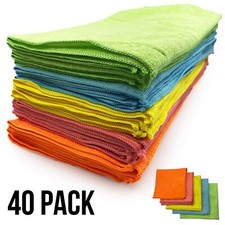 Microfibre Cloths 40x40 Cleaning Drying 40 Pcs Kitchen Window Car Cleaning Large