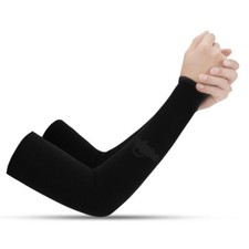 Black Arm Sleeves for Men & Women UV Sun Protection Sports Sleeve Cover Hijab