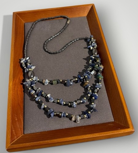Vintage necklace hematite - necklace,