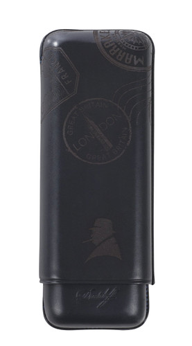 Davidoff black leather - leather, w