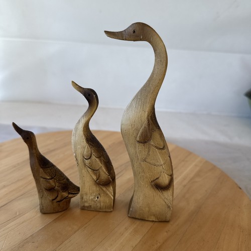 Vintage wooden family ducks - wooden, of