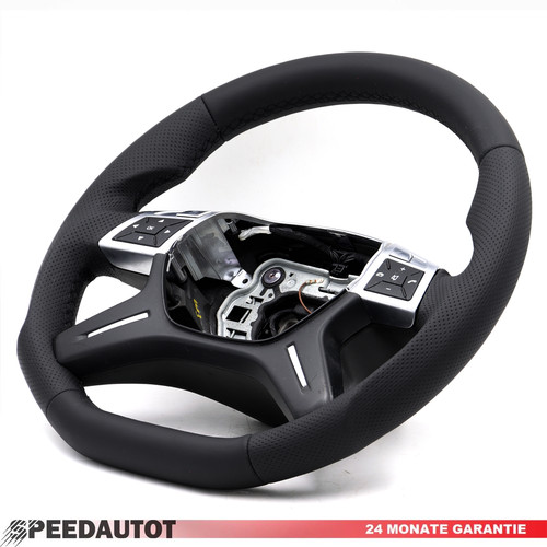 Flattened leather steering