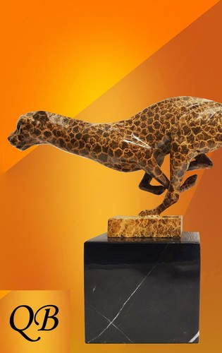 Art deco bronze cheetah cat - deco,