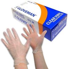 GLOVEMAN Disposable Clear Vinyl Powder & LATEX FREE Gloves Small-XL 100 200 1000