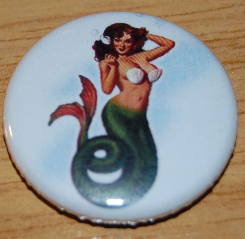 Vintage pin mermaid 25mm - pin-up,