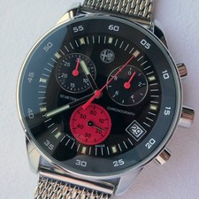 Alfa Romeo Classic Racing Aviator Pilot Car Accessory Swiss Chronograph Watch