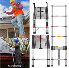 Ladder Telescopic Stainless Steel, 150kg Load, Easy Extendable, 2.5Ft to 6.2m