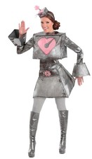 5pc Deluxe Robot Womens Costume L Female Tin Man Wizard of Oz FancyDressCostume 