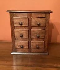 Antique Vintage 6 Drawer Pine Wood Spice Cabinet Chest Apothecary - Handmade