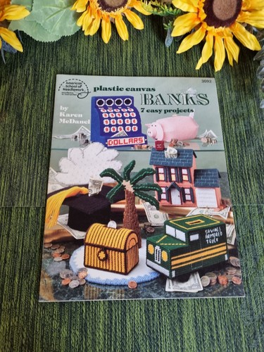 Plastic canvas banks book - canvas, 3092