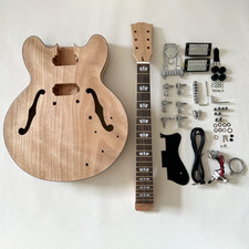 DIY Electric Guitar Kit  6 String Semi Hollow Mahogany Body Rosewood Fretboard