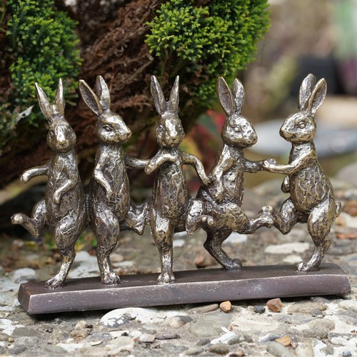 Dancing hares ornament - dancing, gold