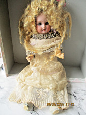 ANTIQUE A. MARSEILLE DOLL , BLUE GLASS EYES, BLOND WIG ,BISQUE HEAD , TLC NEEDED