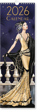 Claire Coxon Art Deco 2026 Slim Wall Calendar | Monthly Planner Vintage Artwork