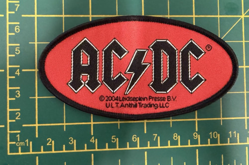 Red oval embroidered - ac/dc,