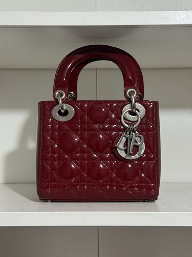 Mini lady dior red patent - red,