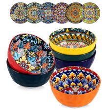 300 ML Cereal Soup Dessert Oatmeal Bowls Sets of 6 Colorful Stoneware Bowls