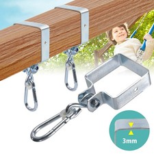 2x Silent Bearing Swing Ring Wood Hanger Bracket Swivel Hook, 90mm x 90mm 200kg