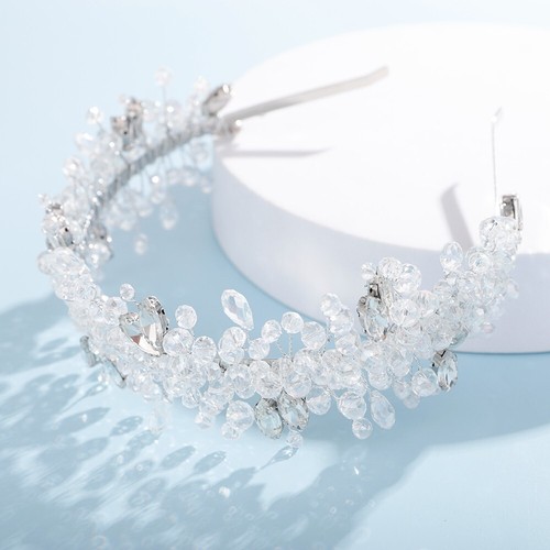 Clear crystal headband tiara - clear,
