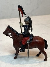 Vintage Lead Soldier Carrying a Flag On Horseback