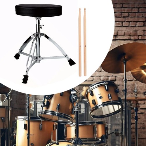 Black padded drum stool - black,