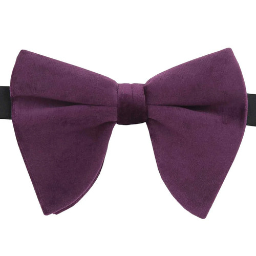 Purple bow tie plain velvet - purple,