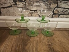 60' Seafood Cocktail Glasses - Dessert Bowls Light Green x5