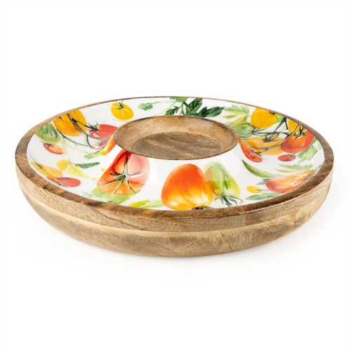 Chips and dip serving platter - and,