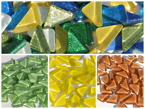 Crystal glass polygon - glass, mosaic